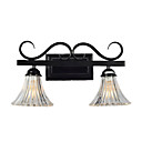 80W artistc parede de luz com 2 luzes e vidros Floral Sombra de Down