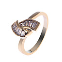Pretty Copper Alloy CZ Diamond Rings