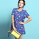 Frauen Chiffon Print A-Linie-Kleid