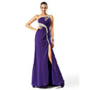 Sheath/Column One Shoulder Sweep/Brush Train Chiffon Evening Dress
