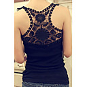 Lace Lotus Collar Top Folha (Bust :86-102 centímetros Cintura :58-79 centímetros Hip :90-104 centímetros Comprimento: 62 centímetros)