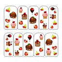 2 piezas de impresión de la transferencia Colorful Nail Stickers Cartoon Agua