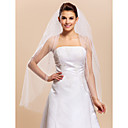 Tre livelli Fintertip velo da sposa con bordo in rilievo