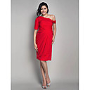 Sheath/Column Off-the-shoulder Knee-length Chiffon Maternity Cocktail Dress