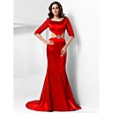 Trumpet/Mermaid Scoop Court Train Satin Evening Dress
