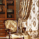 (Dos paneles) tradicionales jacquard de flores de imitación de seda cortinas de ahorro de energía
