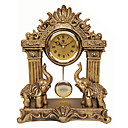 Two Elephants Polyresin Table Clock