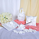 Chic Wedding Collection Set In White Satin Met Mooie Bloem (6 stuks)