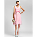 A-line Scoop Knee-length Chiffon Bridesmaid Dress
