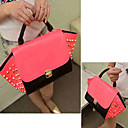 Moda Contraste Color Rivet Bolsa