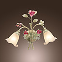 Nature 80W Inspiré Wall Light avec 2 verre nuances florales et de la branche Métal bras E14/E12