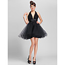 Ball Gown Halter Short/Mini Bouclé Tulle Cocktail Dress