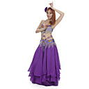 Performance Dancewear Chinlon and Spandex with Tassels Belly Dance Top and Belt For Ladies