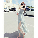 Dames chiffon Ruglooze Split maxi jurk