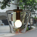 40W lumière pendante contemporaine avec abat-jour en verre de haute transparent