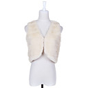 Nice Collarless Faux Fur Casual/Party Vest
