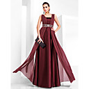 Sheath/Column Square Floor-length Chiffon And Stretch Satin Evening Dress