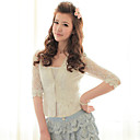 Lace Crochet Slim casaco da Mulher