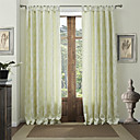 (Two Panels) Country Jacquard Floral Energy Saving Curtains