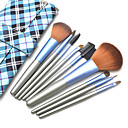 9Pcs High Quality Makeup Brush Set with Free Fashion Blue Case