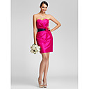 Sheath/Column Sweetheart Short/Mini Taffeta Bridesmaid Dress