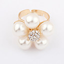 Gullbelagt legering Pearl blomstermønster Ring