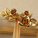 Flores de Oro vendimia de las mujeres sale del anillo (diámetro interno: 16.8/16.8/17.4mm)
