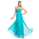 Sheath/Column Strapless Floor-length Chiffon Evening Dress
