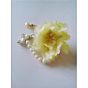 Women's Solid Light Yellow Flower Imitatie parel armband