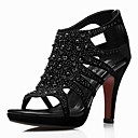 Fashion Suede Stiletto Heel Sandals With Rhinestone Party\Evening Shoes