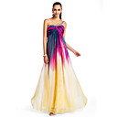 A-line/Princess One-shoulder Floor-length Chiffon Printing Evening Dress