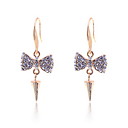 Fashion Crystal Butterfly Bow with Rivet Earrings