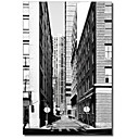 Affiche encadrée paysage ruelles locales b & w par Harold Silverman - bâtiments et paysages urbains