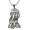 Ciondolo in argento belli con rari delicato stile di giada verde smeraldo (FMR-030)