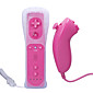 fjernbetjening og Nunchuk Controller + Cover til Wii (Pink)