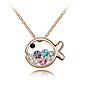 Crystal and Platinum Plated Alloy Necklace (Fish)