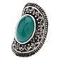 Vintage Argent du Tibet Agate Bague réglable
