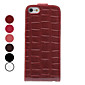 Crocodile Grain Design Folding PU Leather Case for iPhone 5 (Assorted Colors)