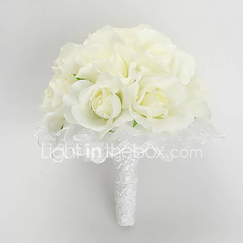 white wedding bouquets pictures. White Silk Round Wedding